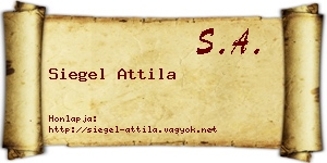 Siegel Attila névjegykártya